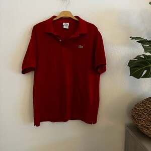 Lacoste Men's Logo Red Short Sleeve Polo Shirt Size 2XL; Euro Size 7